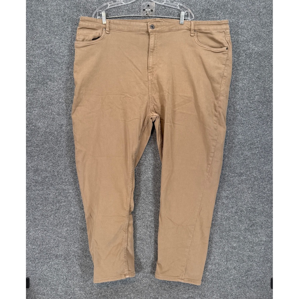 The Perfect Jean NYC Pants Mens 48x30 Tan Slim Thick Stretch Denim Khaki Chinos